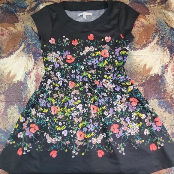 LC Lauren Conrad Dresses & Skirts - Women's Size 14 Black Multi Floral Print Sleeveless Dress BEAUTIFUL